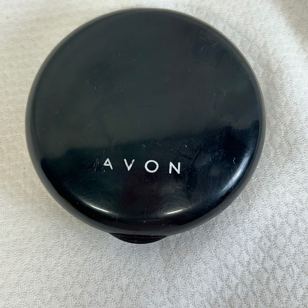 Avon Vintage Round Black 7 Day Rotating Pill Organizer Plastic Travel Case